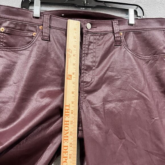 Gap  Vintage Slim Mid Rise Pants‎ 35/ 20R Red Coated Faux Leather Women's - Picture 8 of 9